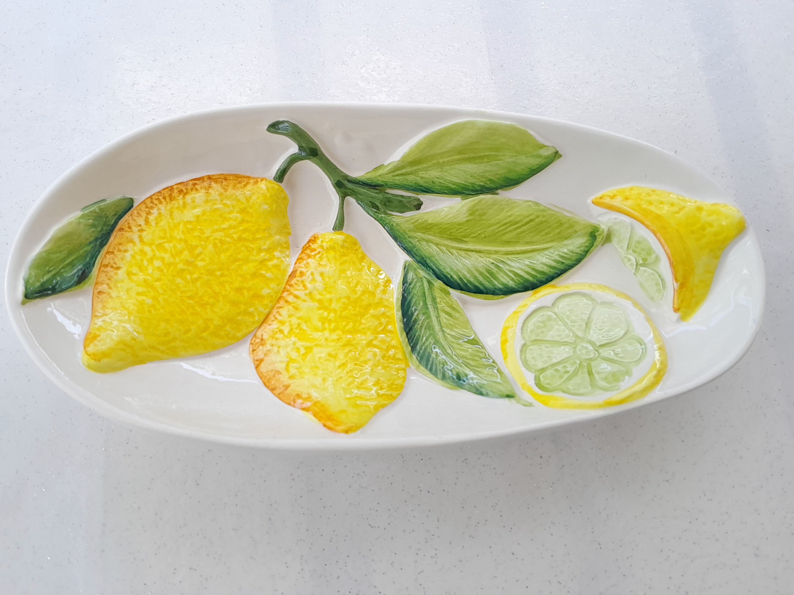Ravier en barbotine citrons-Ref 006