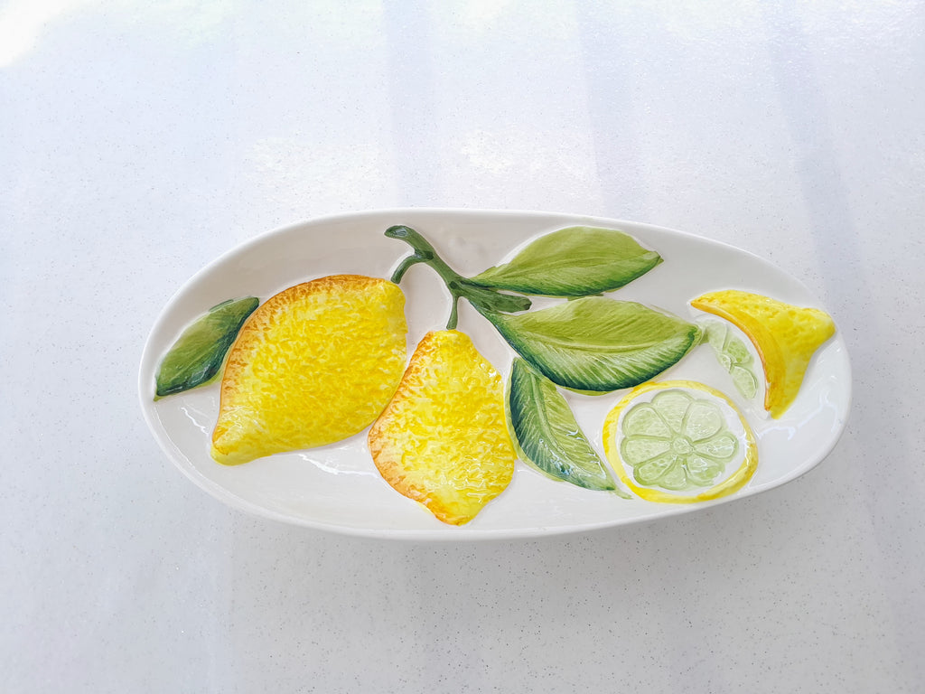 Ravier en barbotine citrons-Ref 006