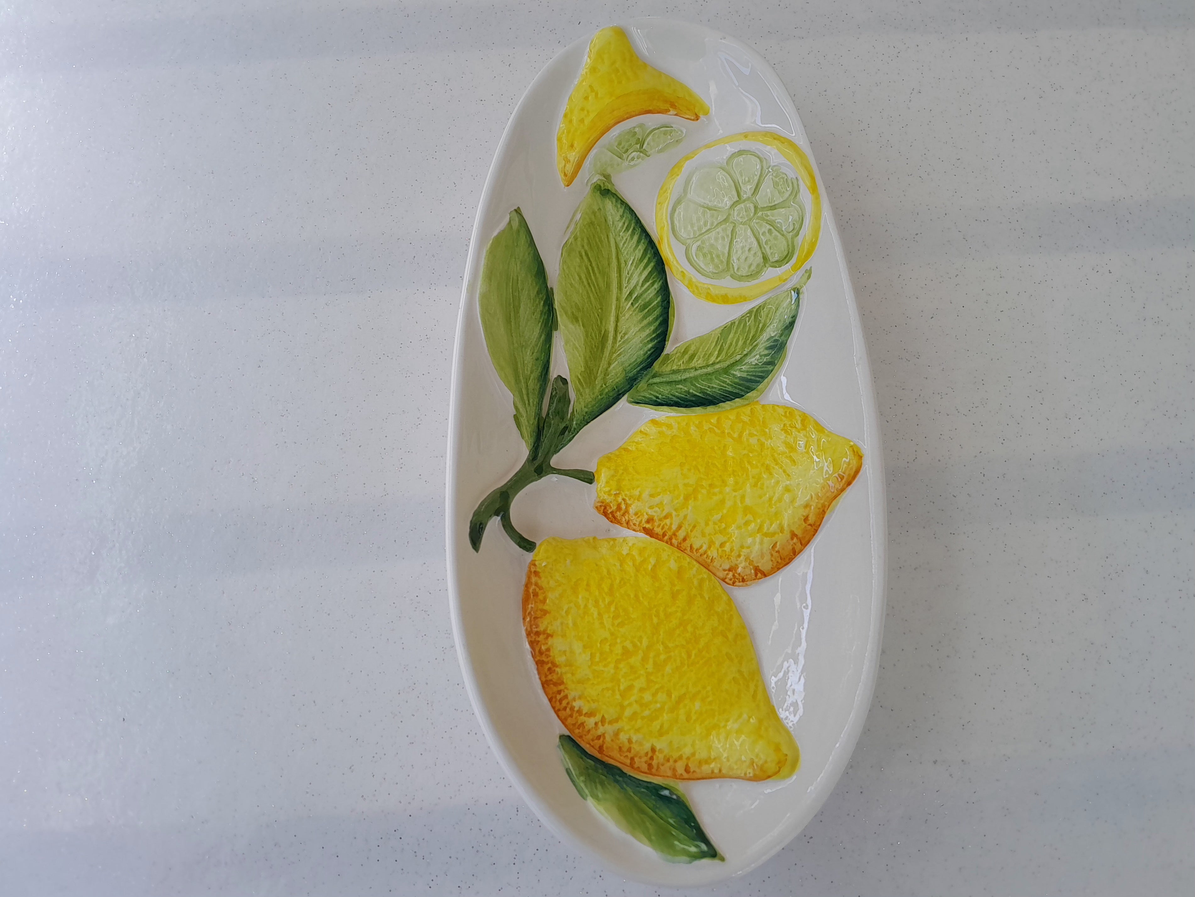 Ravier en barbotine citrons-Ref 006
