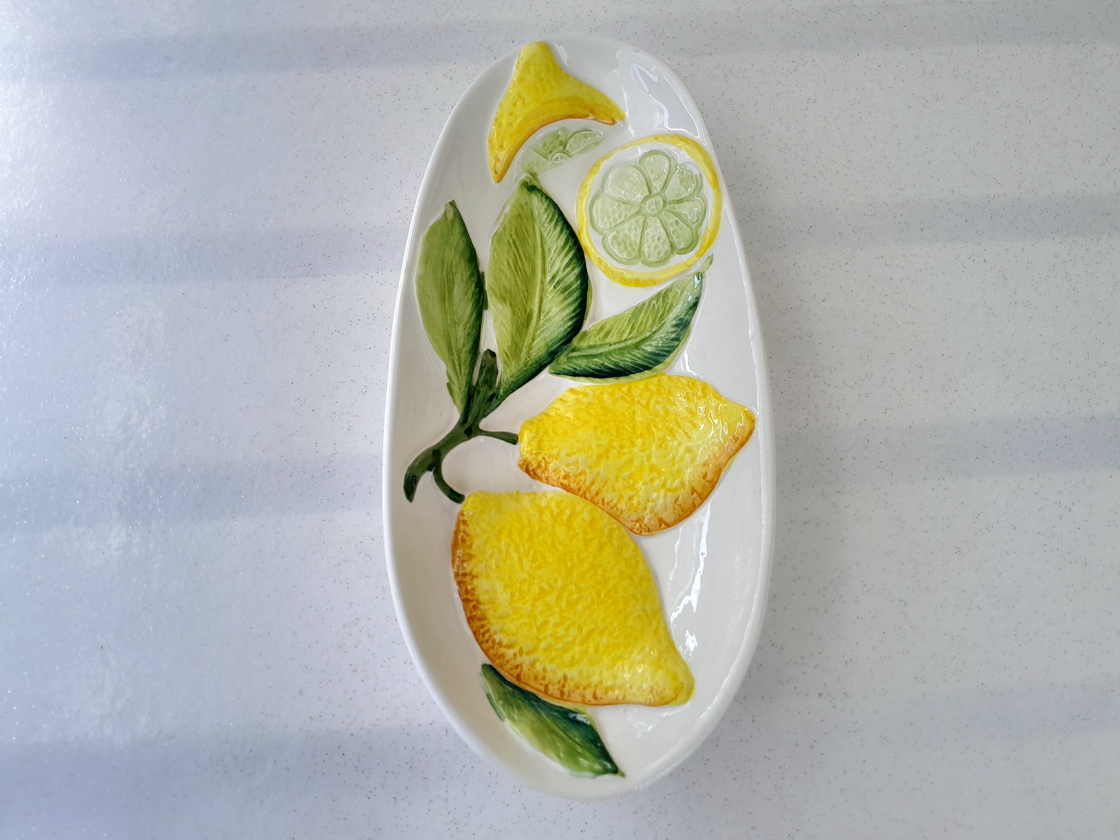 Ravier en barbotine citrons-Ref 006
