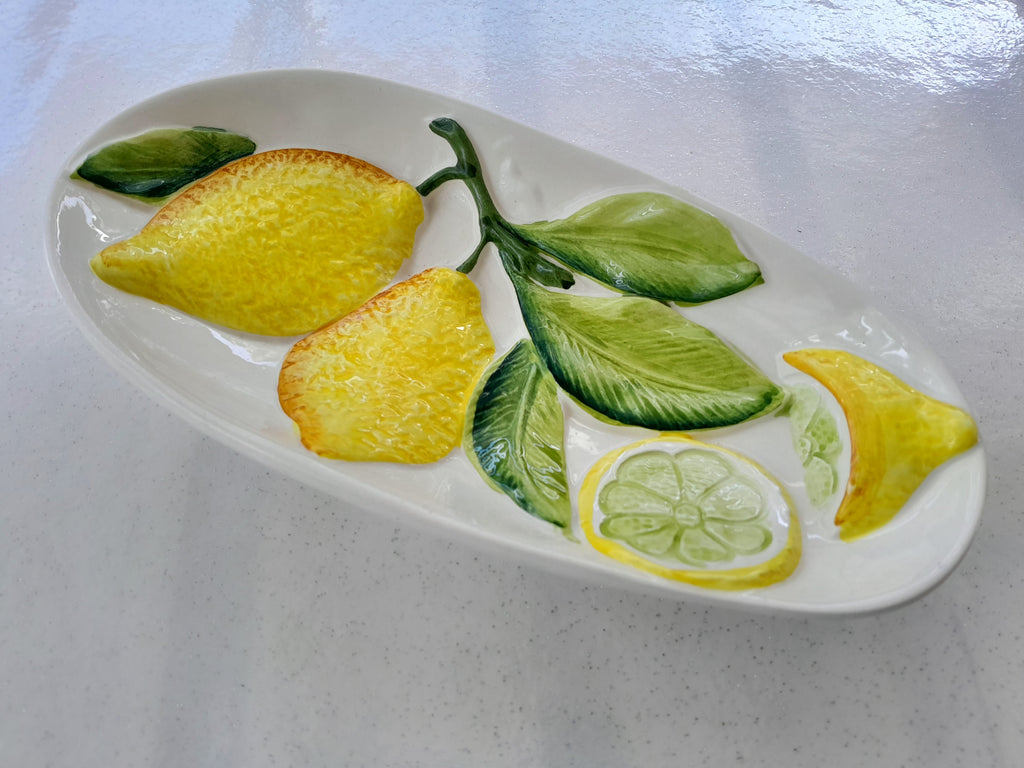 Ravier en barbotine citrons-Ref 006