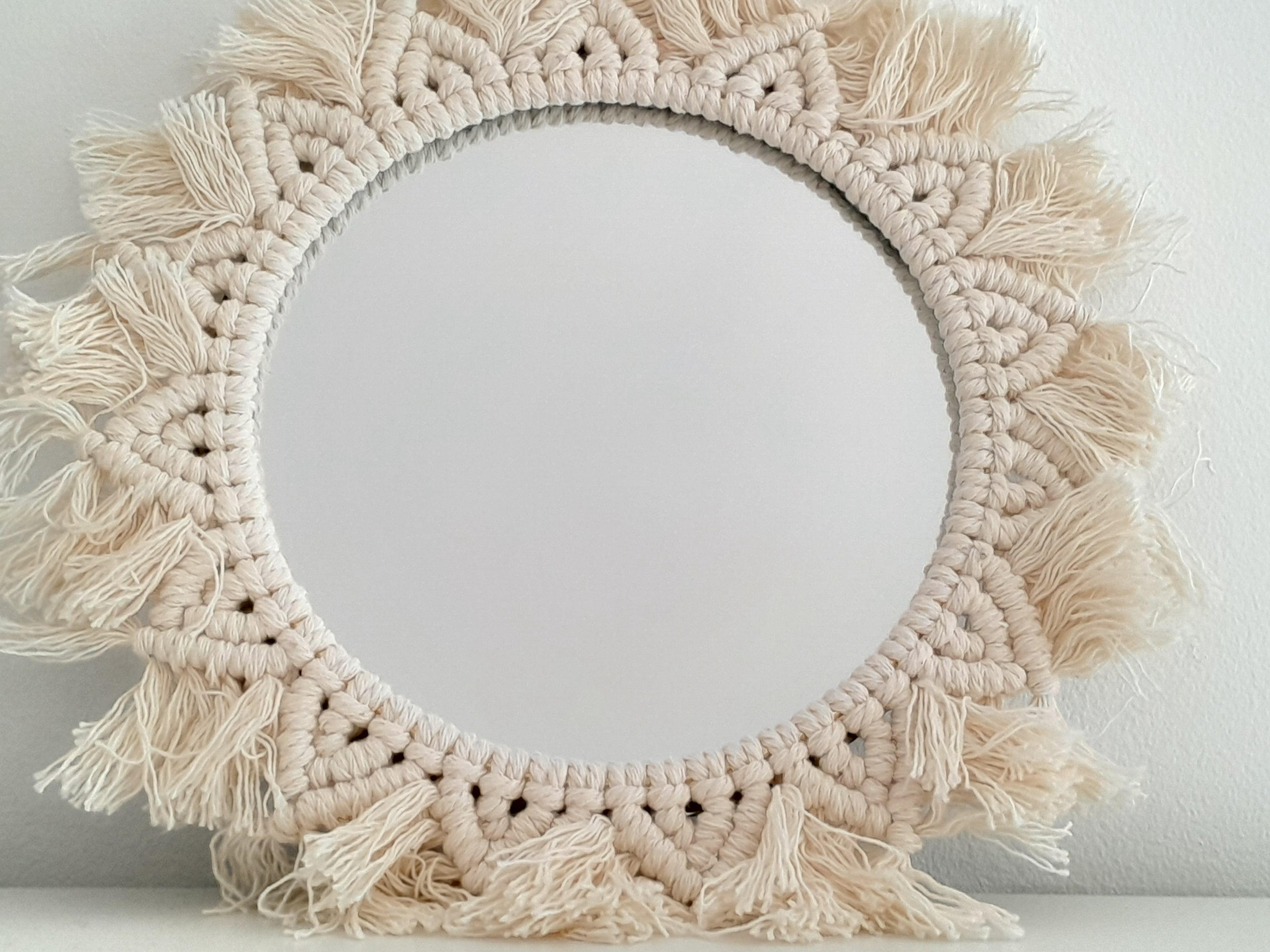 Miroir en macramé - Ref 011