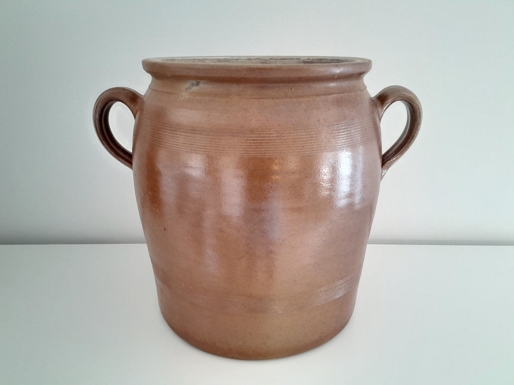 Pot à graisse en grès marron - Ref 017