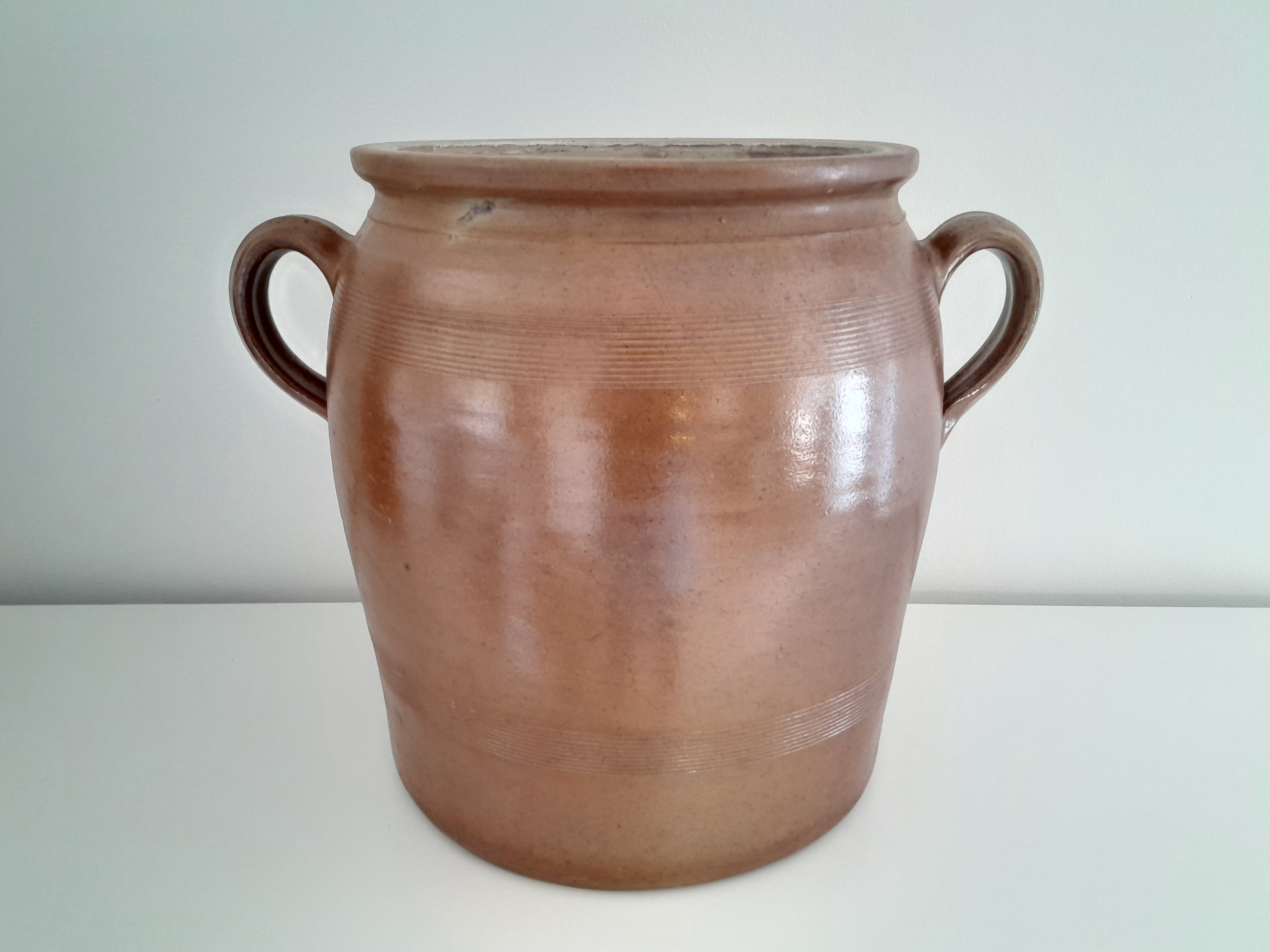 Pot à graisse en grès marron - Ref 017