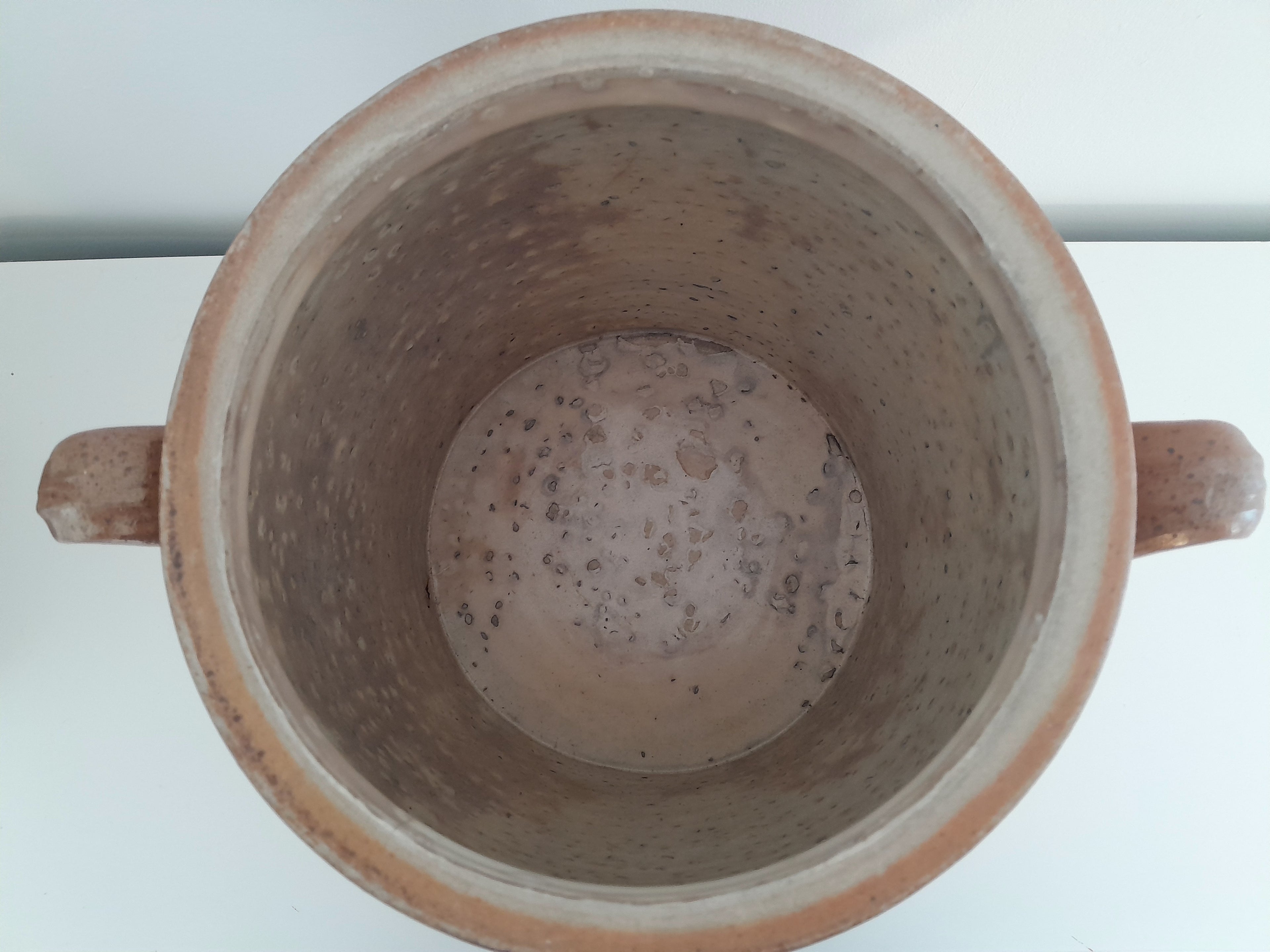 Pot à graisse en grès marron - Ref 017