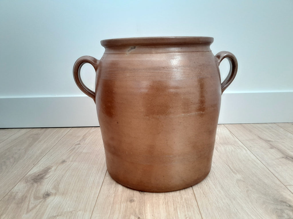 Pot à graisse en grès marron - Ref 017