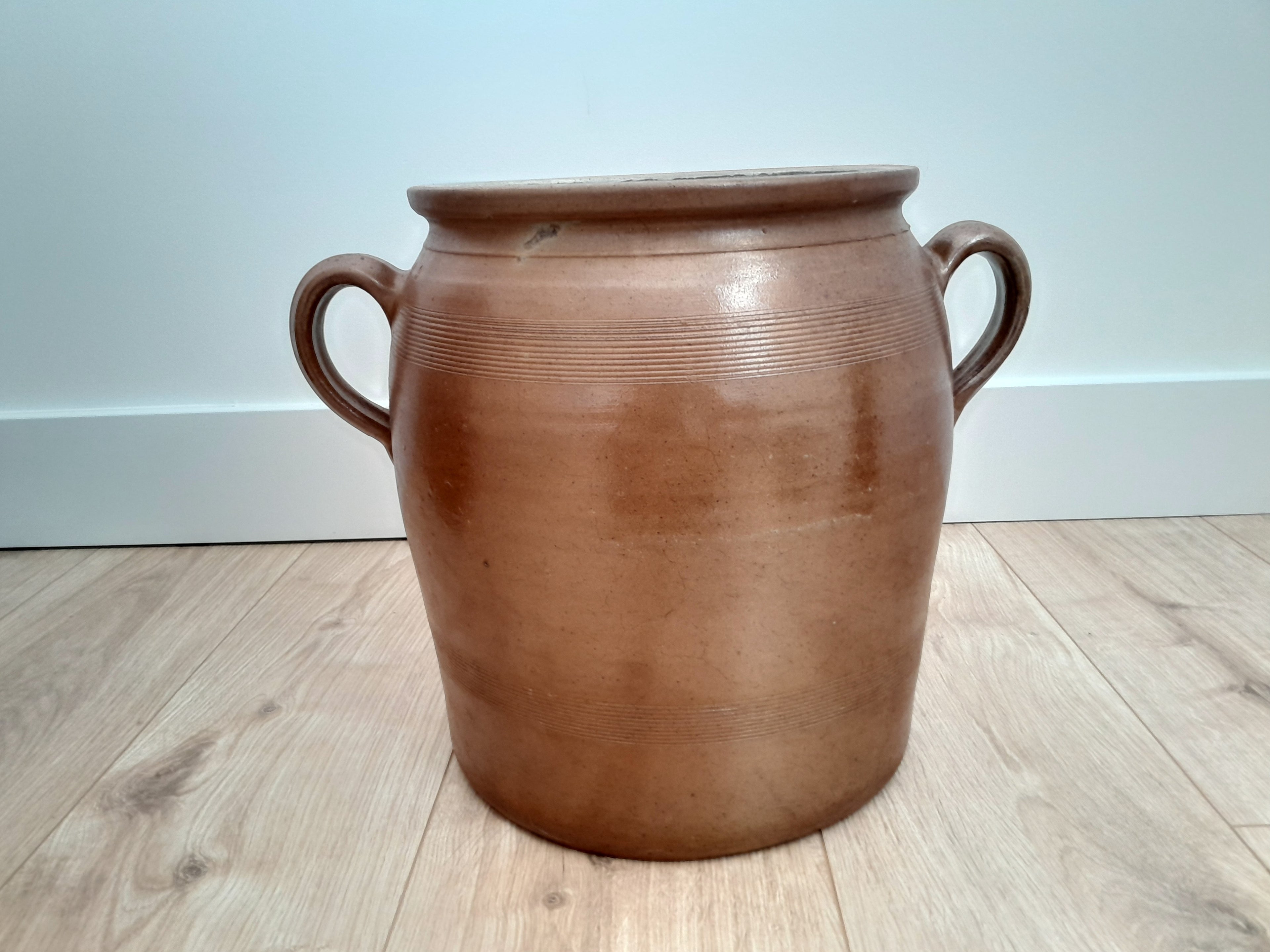 Pot à graisse en grès marron - Ref 017