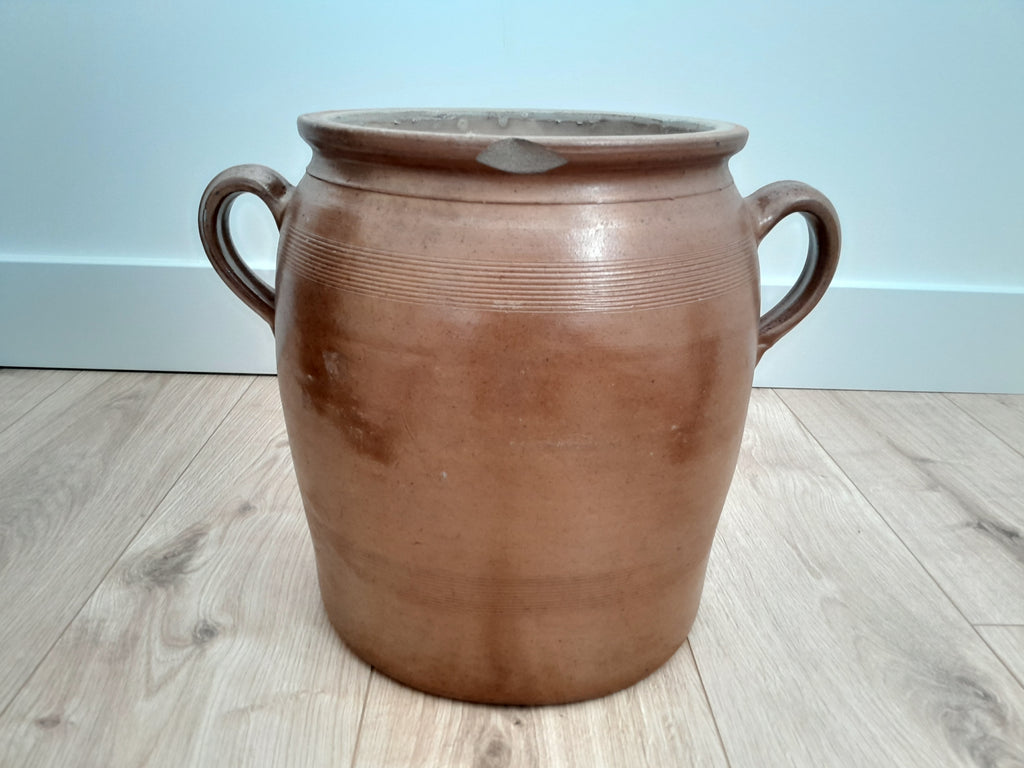 Pot à graisse en grès marron - Ref 017