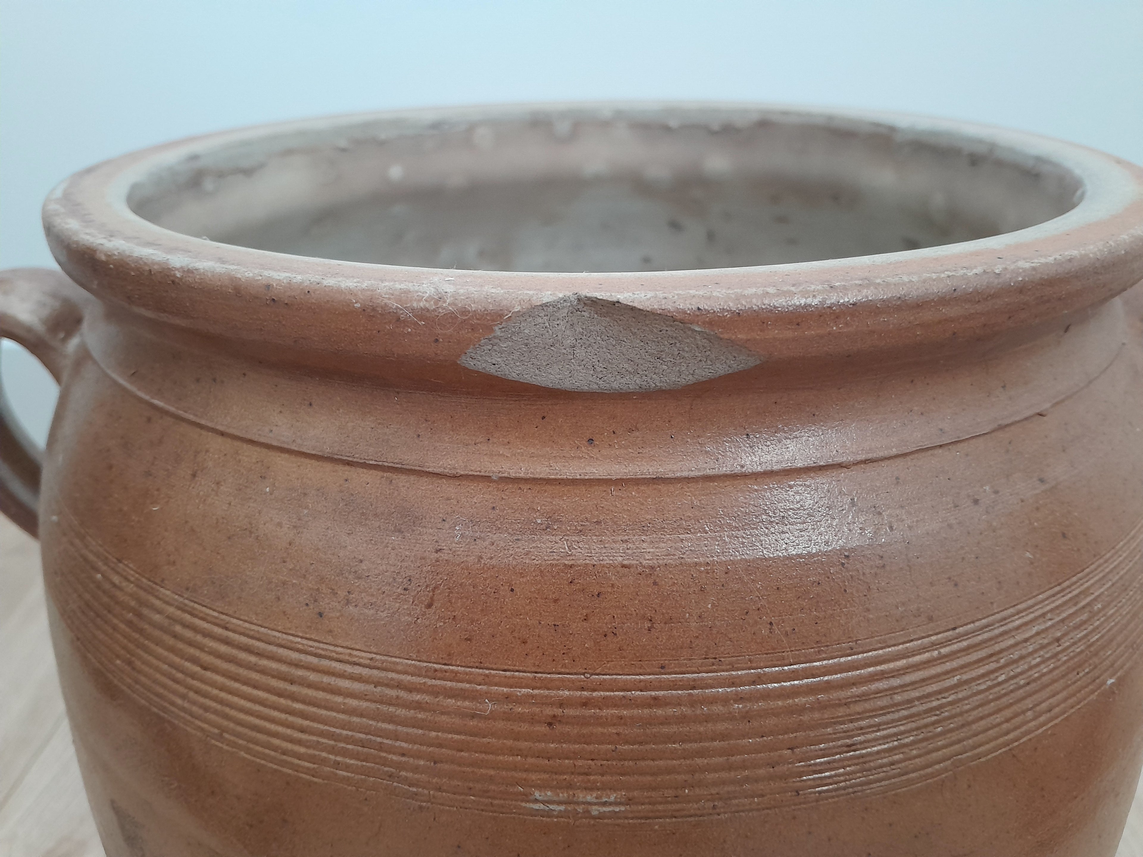 Pot à graisse en grès marron - Ref 017