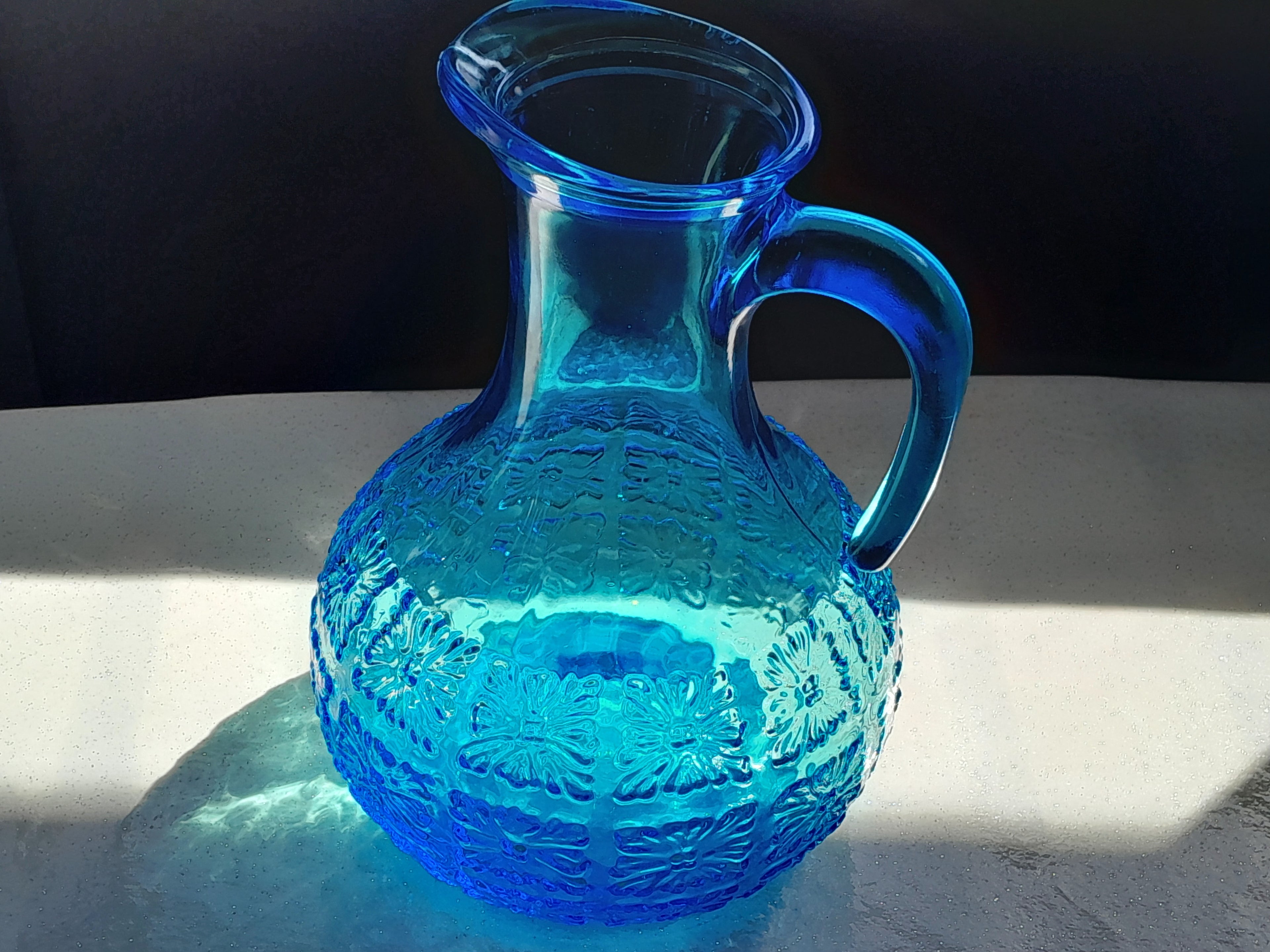 Carafe bleue Rossini années 50 - Ref 018