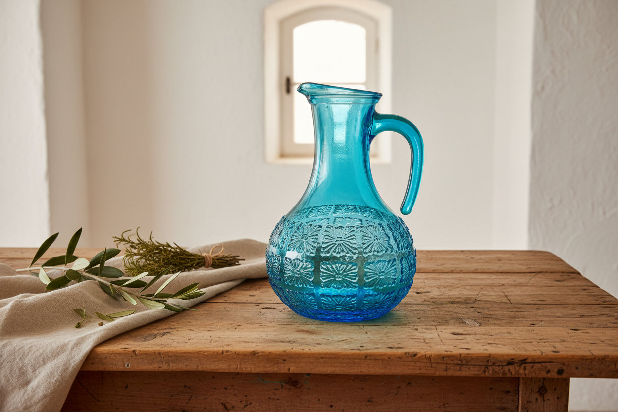 Carafe bleue Rossini années 50 - Ref 018