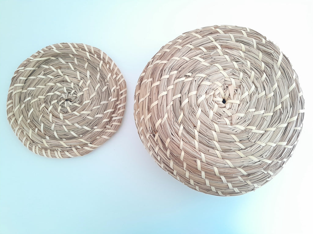 Panier en jonc de mer avec couvercle - Ref 027