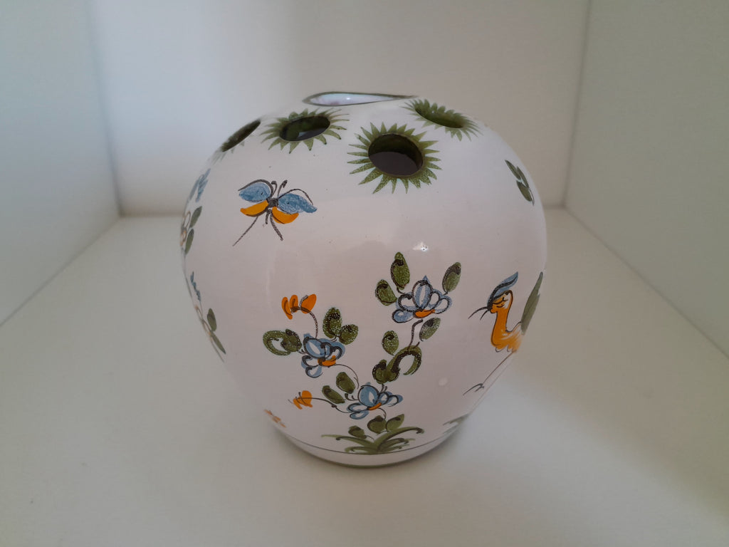 Vase pique-fleurs Moustiers vintage - Ref 031