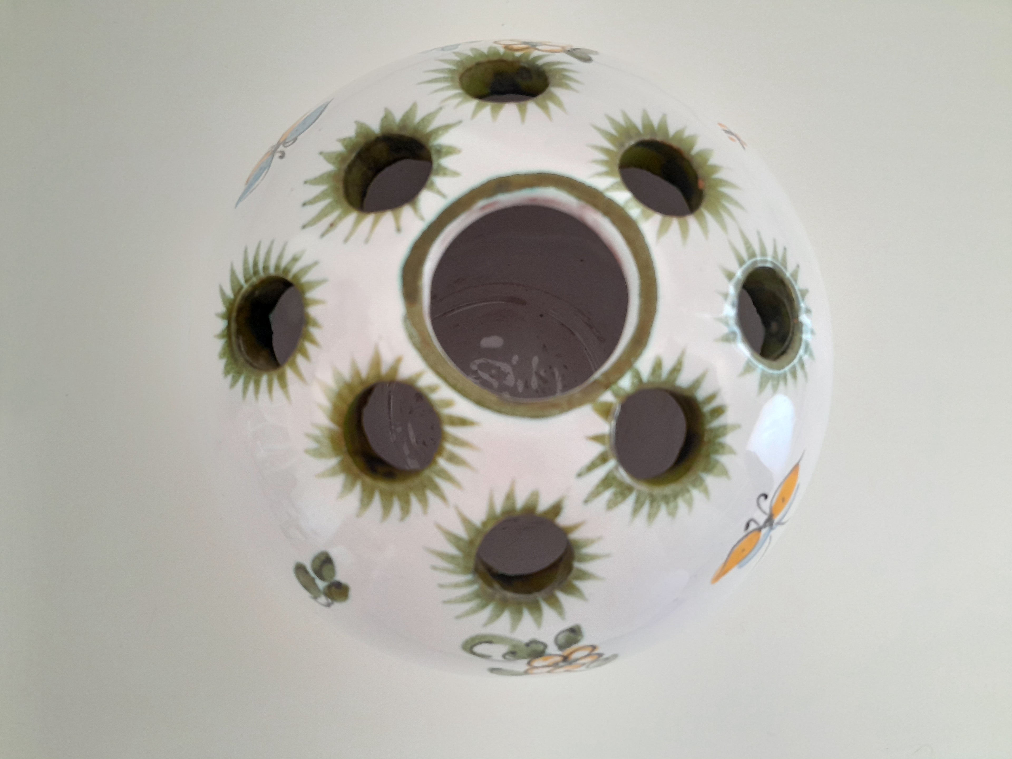 Vase pique-fleurs Moustiers vintage - Ref 031