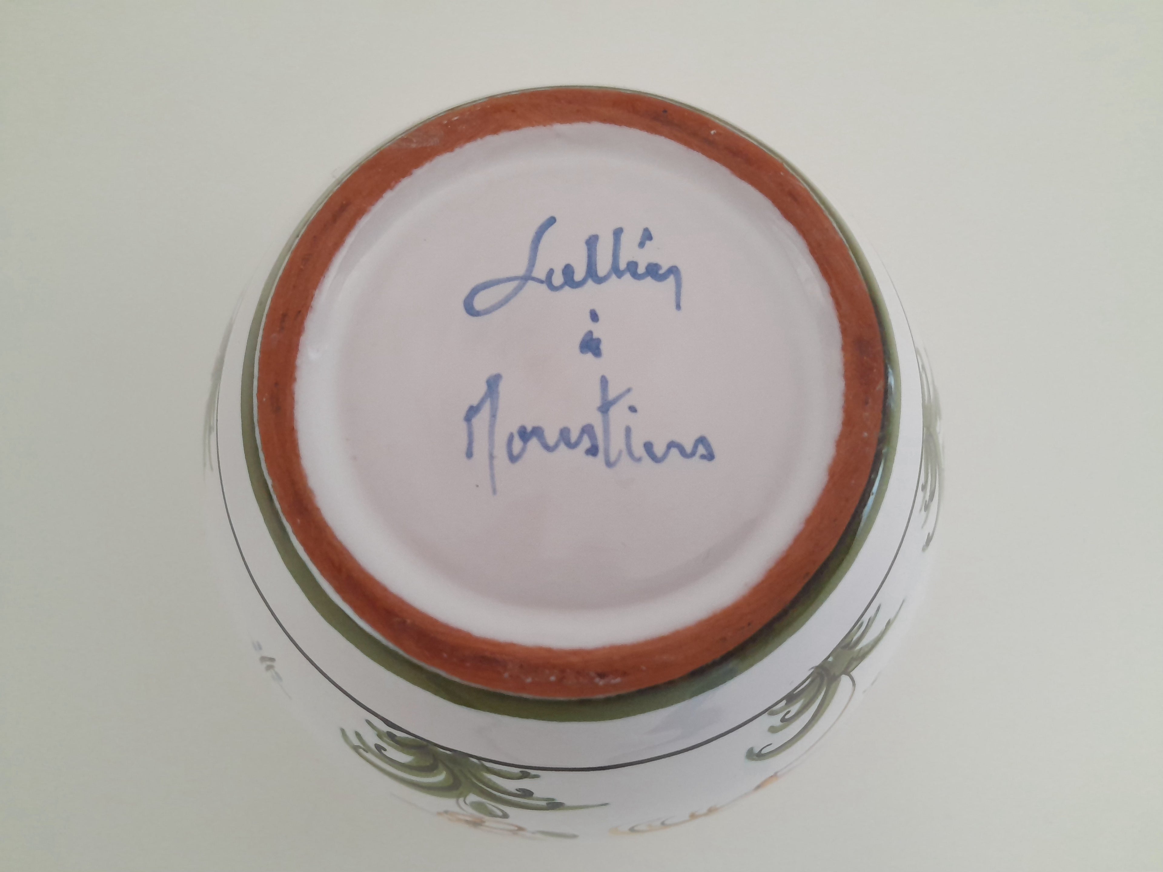 Vase pique-fleurs Moustiers vintage - Ref 031