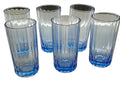 Lot 6 grands verres bleus table maison de vacances - Ref 040