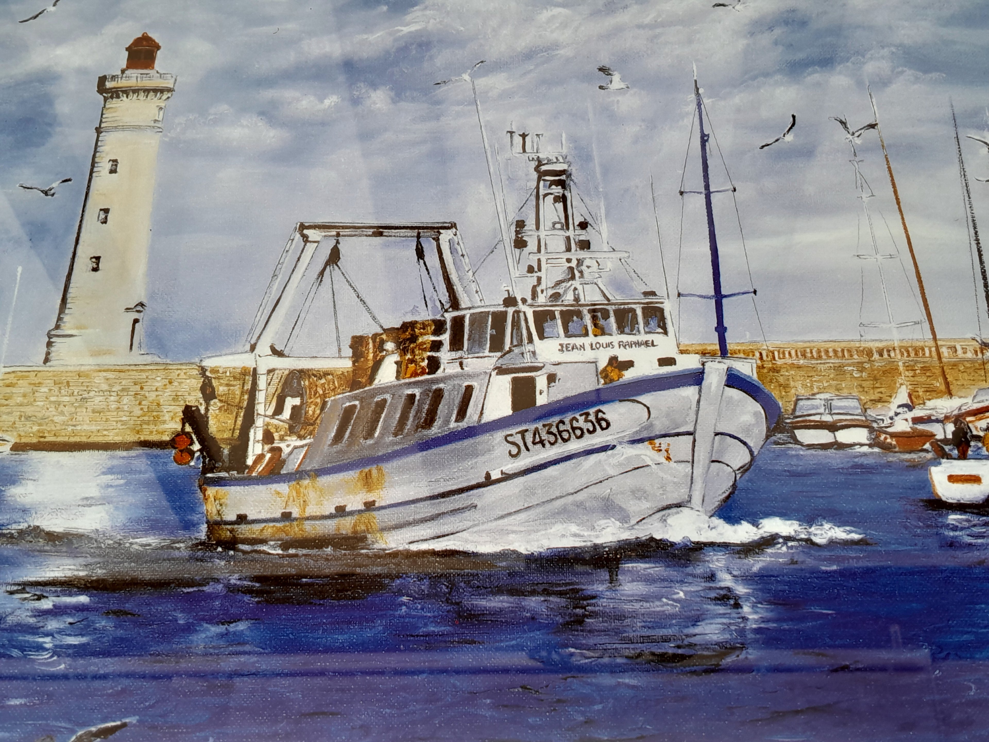 Tableau scène maritime Méditerrannée -Ref 048