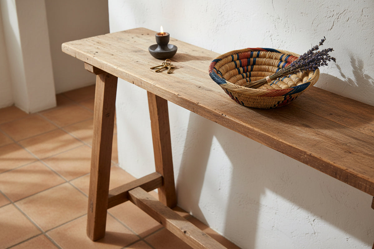 Corbeille artisanale en paille- Ref 060