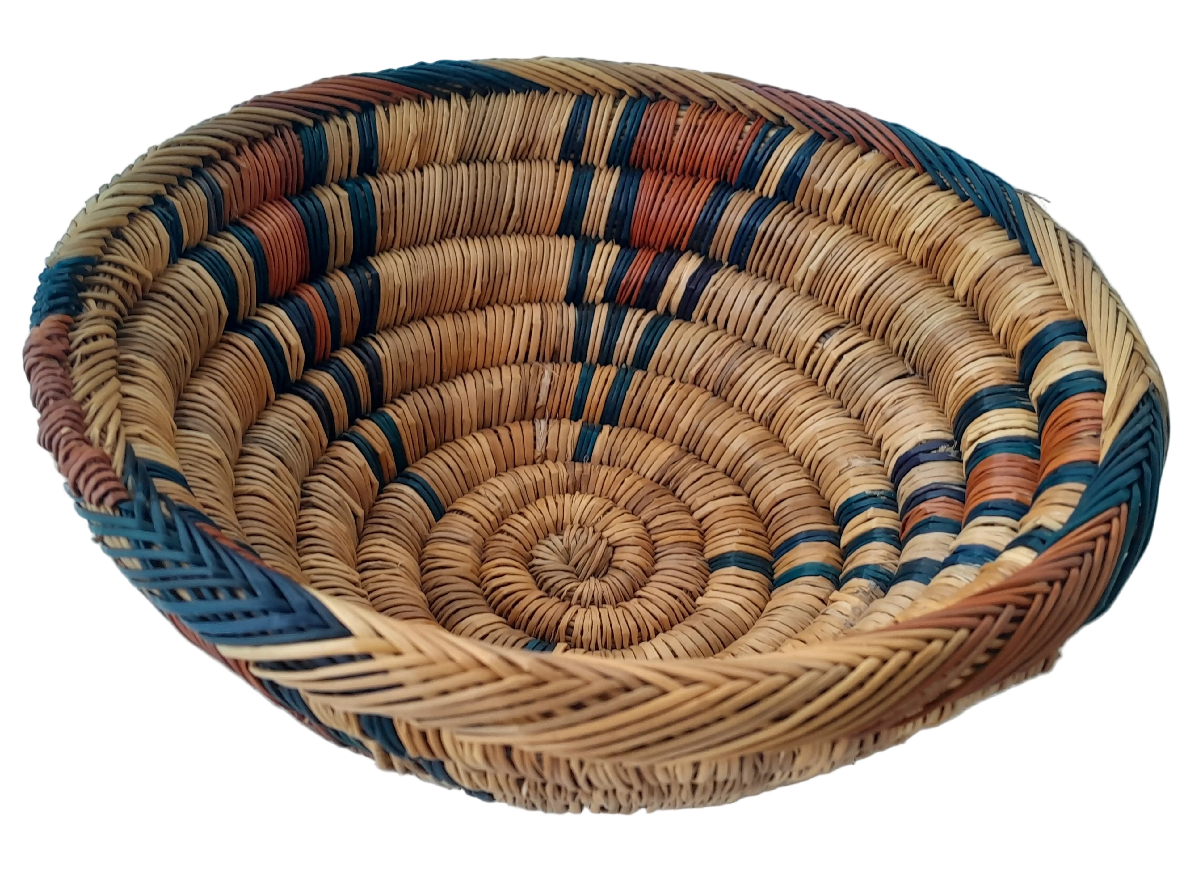 Corbeille artisanale en paille- Ref 060