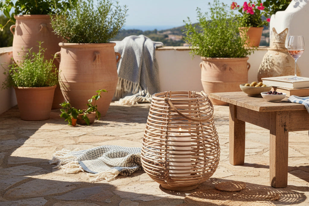 Lanterne en rotin naturel - Ref 063