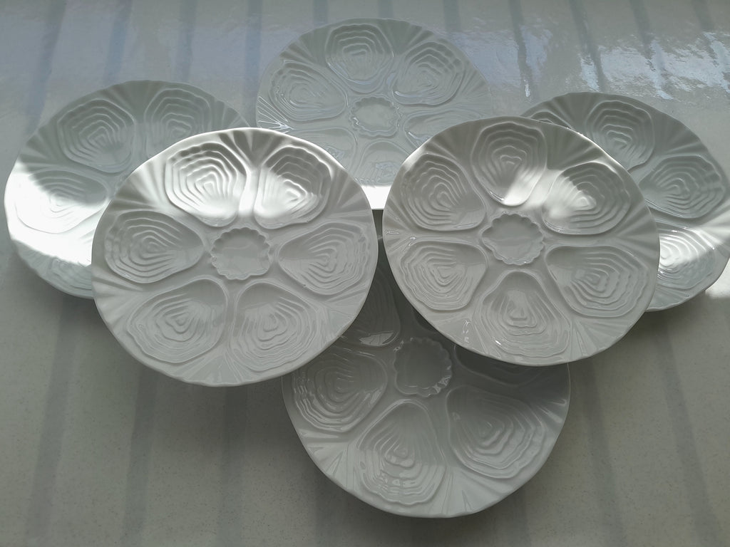Assiettes à huitres porcelaine de Limoges - Ref 069