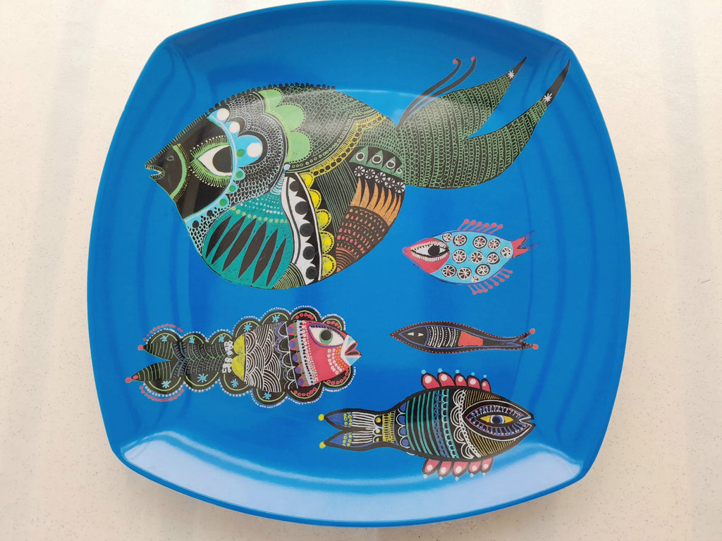 Plat en mélaminé Fragonard motifs poissons - Ref 070