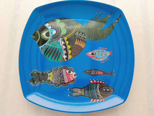 Plat en mélaminé Fragonard motifs poissons - Ref 070