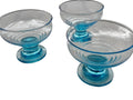 Coupes à glaces en verre bleu- Ref 074